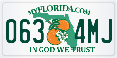 FL license plate 0634MJ