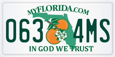 FL license plate 0634MS