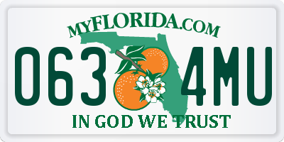 FL license plate 0634MU