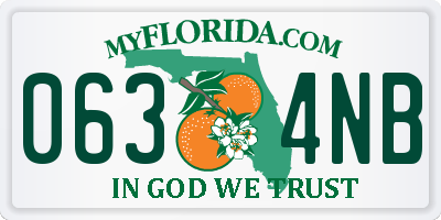 FL license plate 0634NB