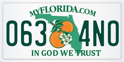FL license plate 0634NO