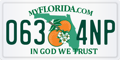 FL license plate 0634NP
