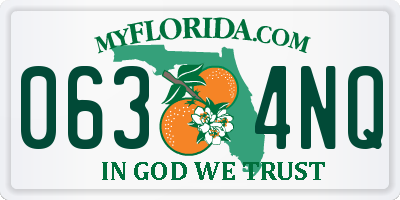 FL license plate 0634NQ