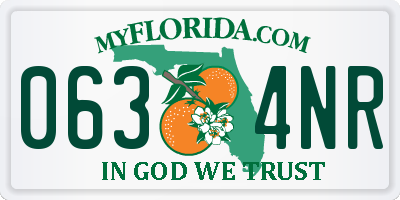 FL license plate 0634NR
