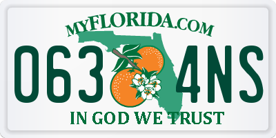 FL license plate 0634NS