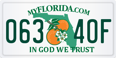 FL license plate 0634OF