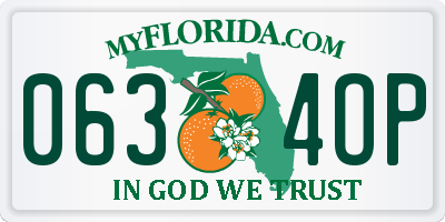 FL license plate 0634OP