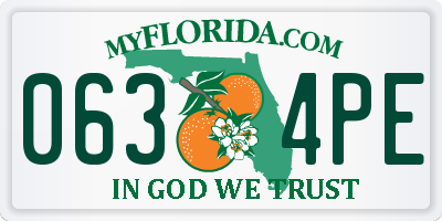 FL license plate 0634PE