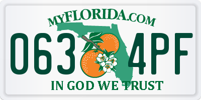 FL license plate 0634PF