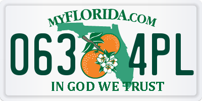 FL license plate 0634PL