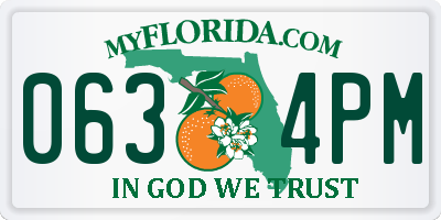 FL license plate 0634PM