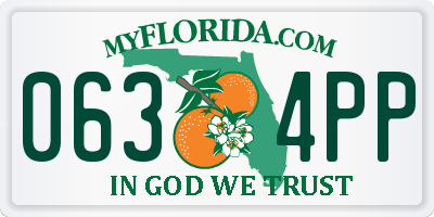 FL license plate 0634PP