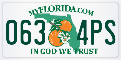 FL license plate 0634PS