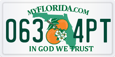 FL license plate 0634PT