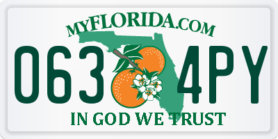 FL license plate 0634PY