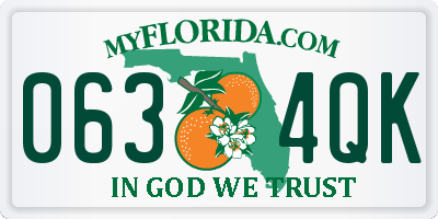 FL license plate 0634QK