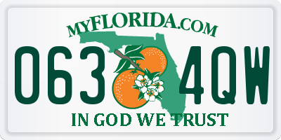 FL license plate 0634QW