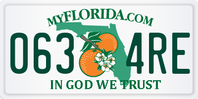 FL license plate 0634RE