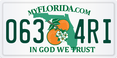 FL license plate 0634RI