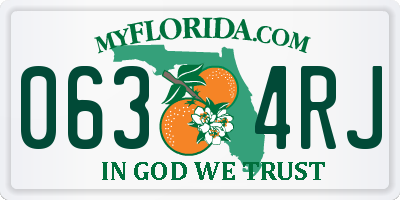 FL license plate 0634RJ