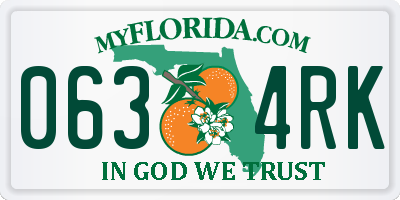 FL license plate 0634RK