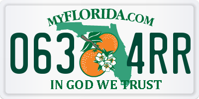 FL license plate 0634RR