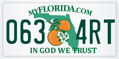 FL license plate 0634RT