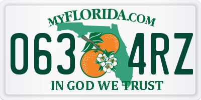 FL license plate 0634RZ