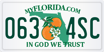 FL license plate 0634SC