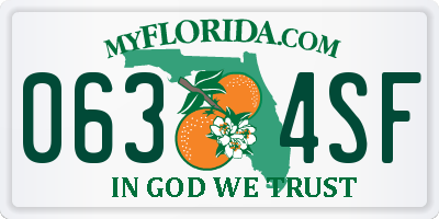 FL license plate 0634SF