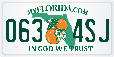 FL license plate 0634SJ