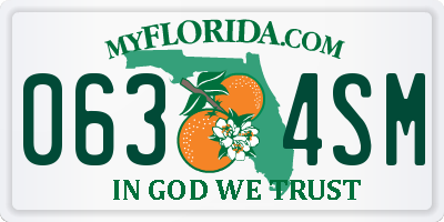 FL license plate 0634SM