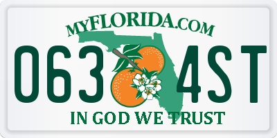 FL license plate 0634ST