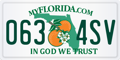 FL license plate 0634SV