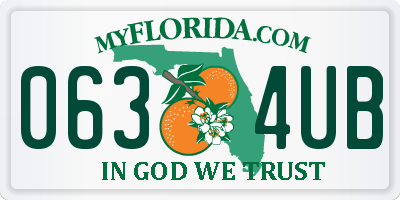 FL license plate 0634UB