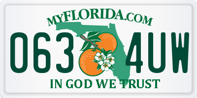 FL license plate 0634UW