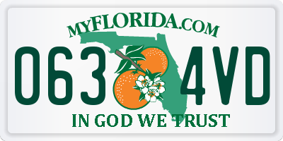 FL license plate 0634VD