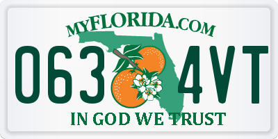 FL license plate 0634VT