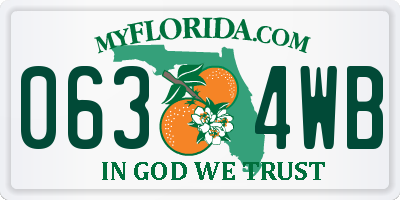 FL license plate 0634WB