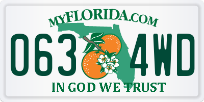 FL license plate 0634WD