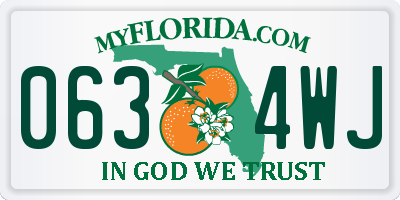FL license plate 0634WJ