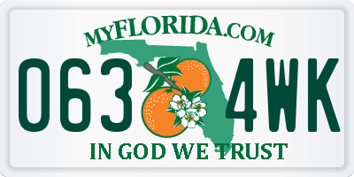 FL license plate 0634WK