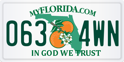 FL license plate 0634WN