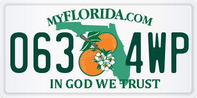 FL license plate 0634WP