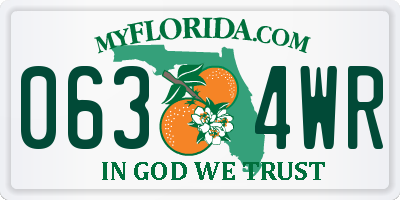 FL license plate 0634WR