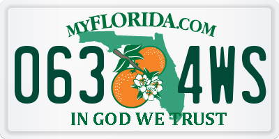 FL license plate 0634WS