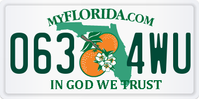 FL license plate 0634WU