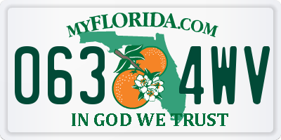 FL license plate 0634WV