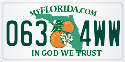 FL license plate 0634WW