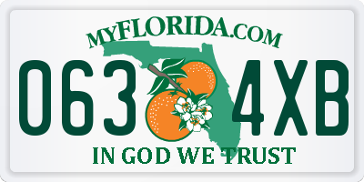 FL license plate 0634XB